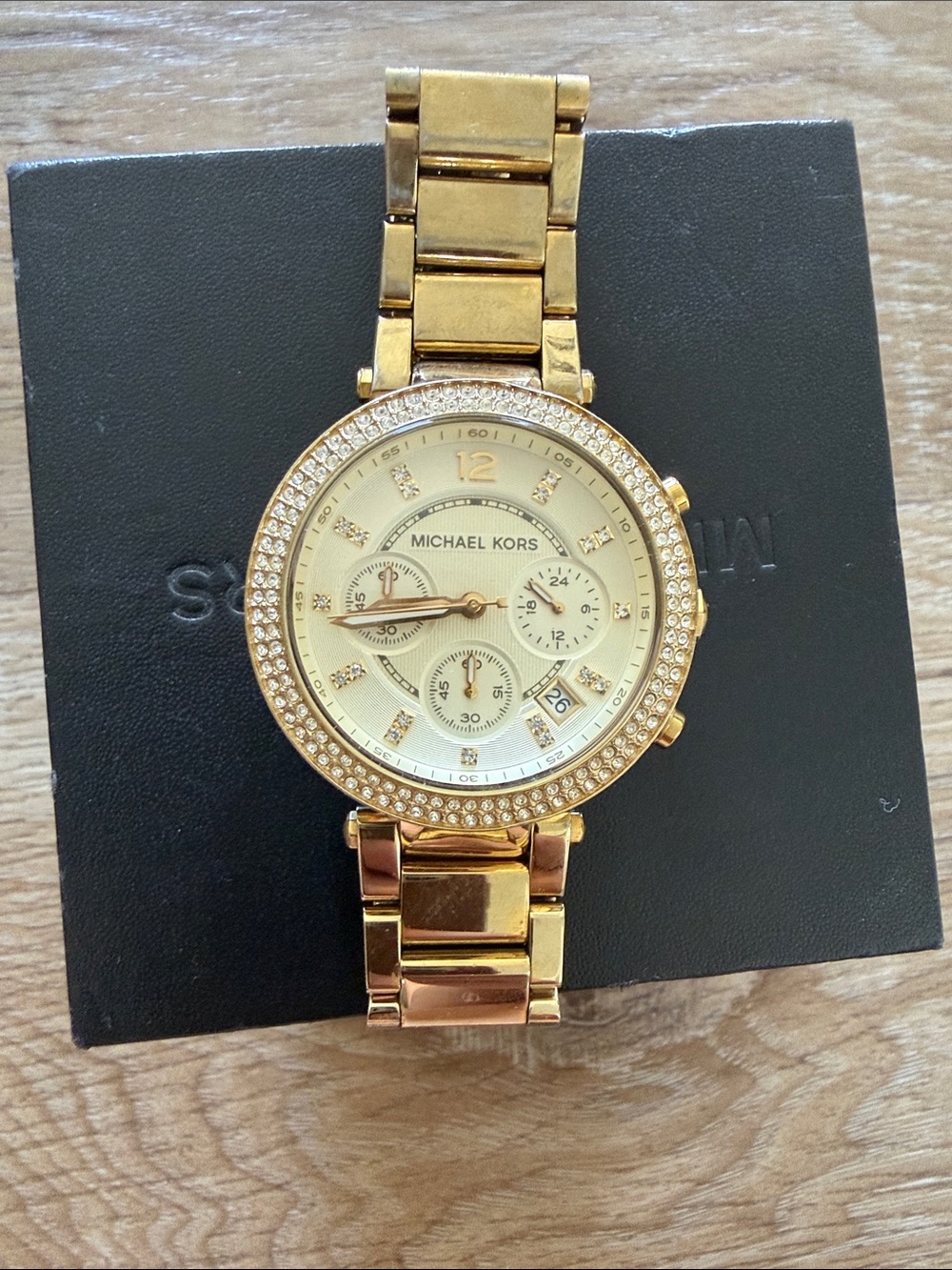 Michael Kors Gold Crystal Accent Bracelet Watch